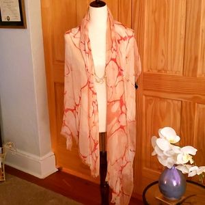 Eileen Fisher Cream & Orange Scarf